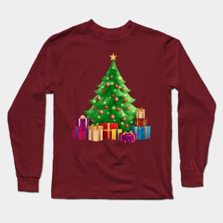 Merry Christmas - Christmas Tree with Gifts Long Sleeve T-Shirt